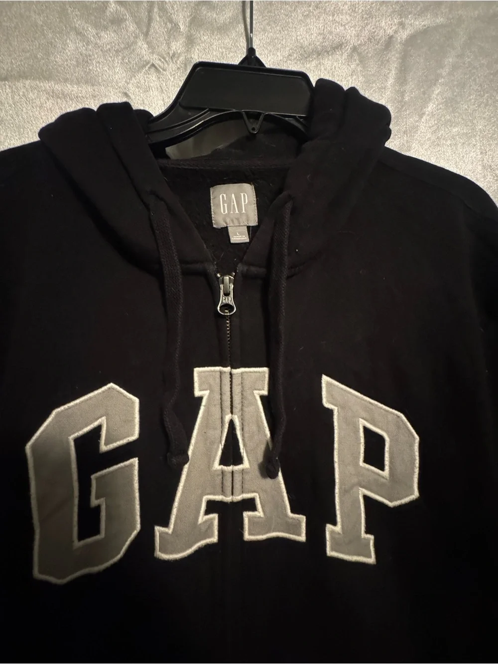 GAP Black Full-Zip Logo Hoodie